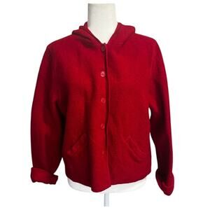 Vintage Herman Geist Red Boiled Wool Hooded Jacket Women’s L